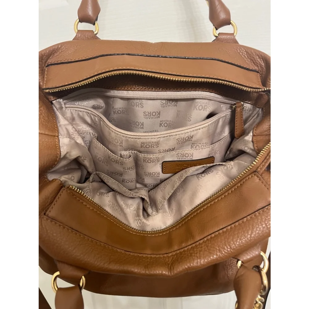 Authentic Michael Kors Brown Pebbled Leather Shoulder Bag